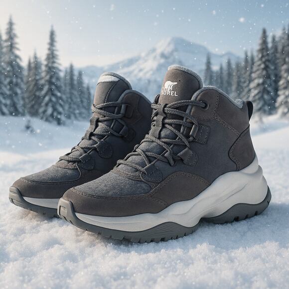 NWT Sorel Kinetic Rnegd Caribou Gray Waterproof Boots Size 7.5 - Picture 8 of 8